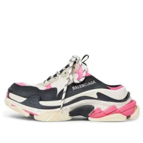 Triple S Pantoletten «Weiss, Rosa und Schwarz, doppeltes Schaumstoffpolster und Mesh» 755686W3SM15671