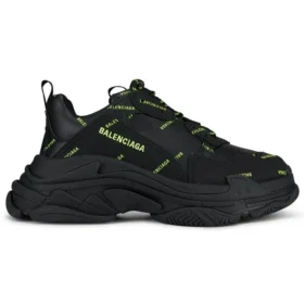 Triple S Sneaker «Allover Logo – Black Fluo Yellow» 536737W2FA11070
