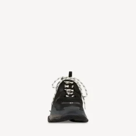 Triple S Sneaker für Damen mit transparenter Sohle in Schwarz