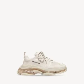 Triple S Sneaker für Herren mit transparenter Sohle in Weiss