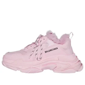 Triple S Sneaker Kunstfell «Pink» 668562W3CQ55000