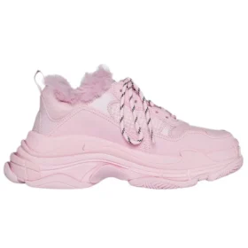 Triple S Sneaker Kunstfell «Pink» 668562W3CQ55000