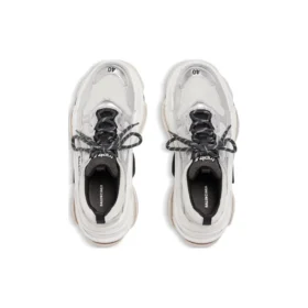 Triple S Sneaker «Schwarz Weiss Silber Double Foam und Mesh» 524039W2FWM8191