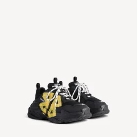 Triple S Tape Type Sneaker für Herren in Schwarz/Gelb