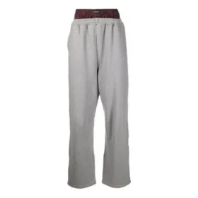 Trompe-l’œil-Jogginghose mit doppeltem Bund «Rot-Grau» 662627TKM366100