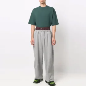 Trompe-l’œil-Jogginghose mit doppeltem Bund «Rot-Grau» 662627TKM366100