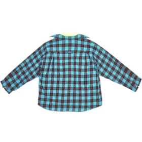 Trompe-l’œil-Karomuster-Hemd und T-Shirt «Blue Neon Yellow» 699371TMM116305