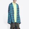 Trompe-l’œil-Karomuster-Hemd und T-Shirt «Blue Neon Yellow» 699371TMM116305
