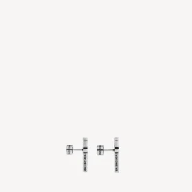 Typo-Metallohrringe in Silber