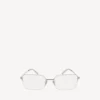 Unauffällige rechteckige Sonnenbrille in Silber