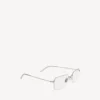Unauffällige rechteckige Sonnenbrille in Silber