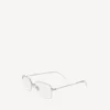 Unauffällige rechteckige Sonnenbrille in Silber