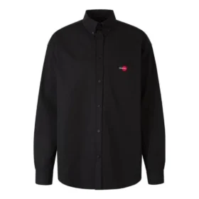 Uniform-Langarmhemd, Large-Passform «Schwarz» 623750TIM391000