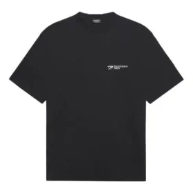 Unisex SS21 Firmenbedruckung Rundhals-T-Shirt mit kurzen Ärmeln, schwarz 612966TKV861070