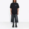 Unisex SS21 Firmenbedruckung Rundhals-T-Shirt mit kurzen Ärmeln, schwarz 612966TKV861070
