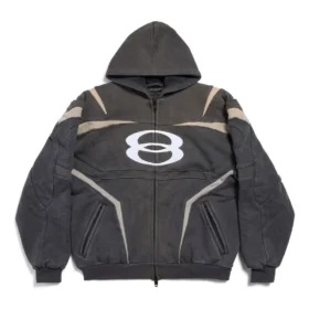 Unity Sports Icon Biker-Hoodie mit Reissverschluss, Oversize «Schwarz-Weiss» 790359TQVM21070