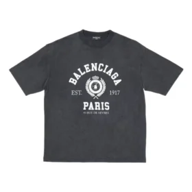 Varsity-Logo-T-Shirt mit kurzen Ärmeln «Washed Black» 612966TMV981000
