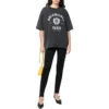 Varsity-Logo-T-Shirt mit kurzen Ärmeln «Washed Black» 612966TMV981000