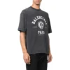Varsity-Logo-T-Shirt mit kurzen Ärmeln «Washed Black» 612966TMV981000