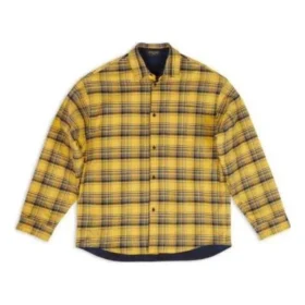 Wendbares, übergrosses Overshirt mit Karomuster «Yellow Blue» 720105TNM277660