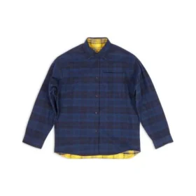 Wendbares, übergrosses Overshirt mit Karomuster «Yellow Blue» 720105TNM277660