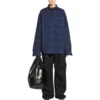 Wendbares, übergrosses Overshirt mit Karomuster «Yellow Blue» 720105TNM277660