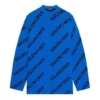 Wollpullover mit Rundhalsausschnitt und durchgehendem Logo «Blue» 657400T15673964