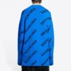 Wollpullover mit Rundhalsausschnitt und durchgehendem Logo «Blue» 657400T15673964