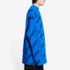 Wollpullover mit Rundhalsausschnitt und durchgehendem Logo «Blue» 657400T15673964