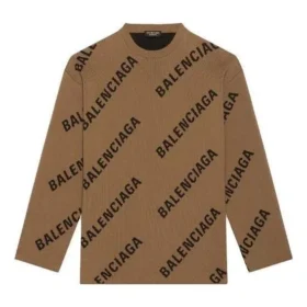 Wollpullover mit Rundhalsausschnitt und durchgehendem Logo «Hellbraun» 657401T32002900