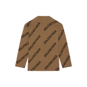 Wollpullover mit Rundhalsausschnitt und durchgehendem Logo «Hellbraun» 657401T32002900