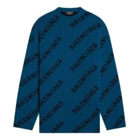 Wollpullover mit Rundhalsausschnitt und durchgehendem Logo «Petrol Blue» 657400T15672470