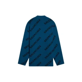Wollpullover mit Rundhalsausschnitt und durchgehendem Logo «Petrol Blue» 657400T15672470