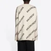 Wollpullover mit Rundhalsausschnitt und durchgehendem Logo «White» 657401T32009054