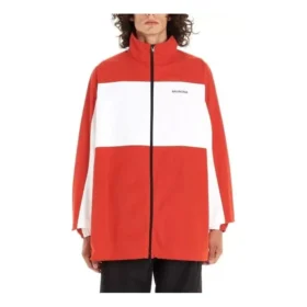 Zweifarbige Jacke mit durchgehendem Reissverschluss «Rot-Weiss» 571434TYB186403