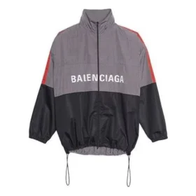 Zweifarbige Shell-Jacke mit Logo-Print «Grey» 534317TDO051408